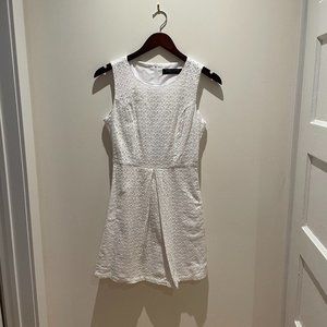 White Eyelet Lace Summer Dress XS